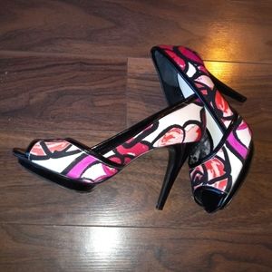 Sexy pink elegant peep toe heels pumps